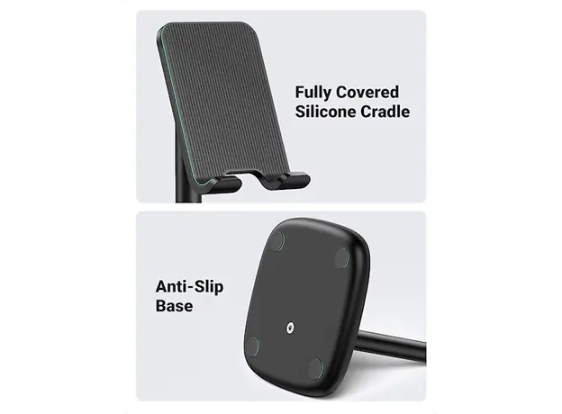 მობილურის დამჭერი UGREEN LP280 (80194), Adjustable Desk Phone Holder, Black, 4 image