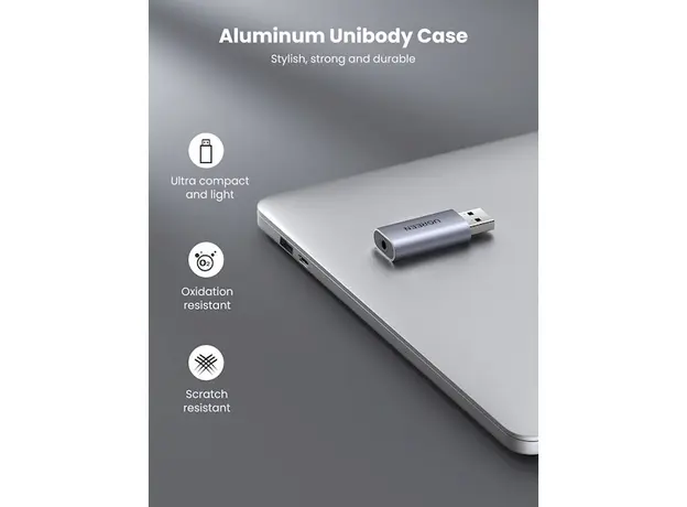 USB ხმის ბარათი UGREEN USB 2.0 to 3.5mm Audio Adapter (CM383) 80864, 6 image