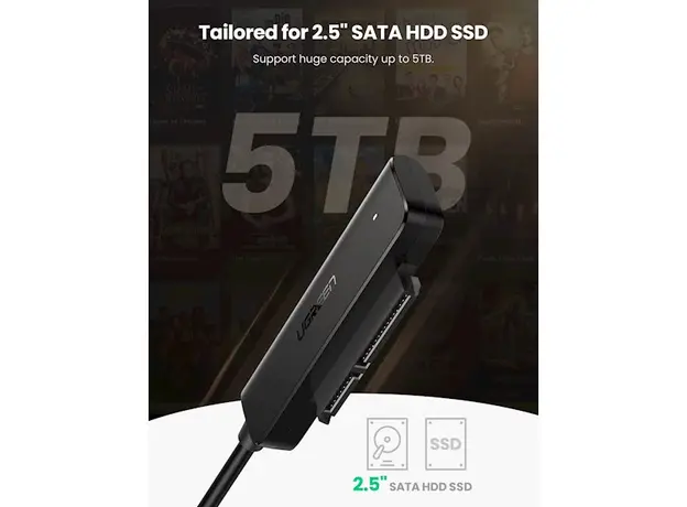 ადაპტერი UGREEN (70609) USB to SATA Adapter Cable for 2.5“, 4 image