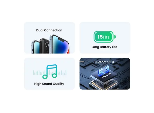 Bluetooth მიმღები UGREEN CM596 (90748), Bluetooth, AUX, Car Adapter, Black, 5 image