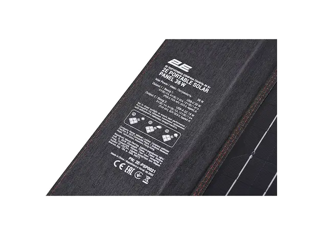 პორტატული დამტენი მზის ენერგიით 2E portable solar panel, 36 W, USB-С 20W, USB-A 18W, 3 image