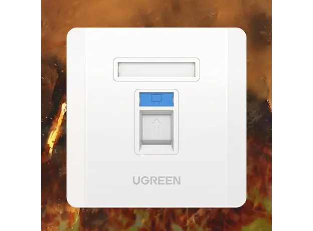 ინტერნეტის როზეტი UGREEN NW144 (80180) Wall Socket internet RJ45 Wall Plate Single Port საფარი, 6 image