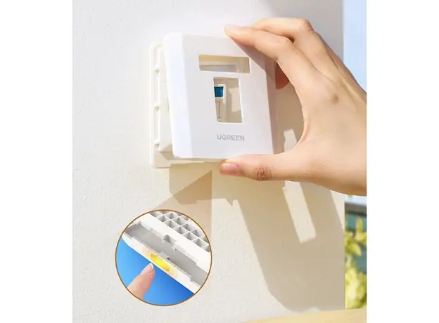 ინტერნეტის როზეტი UGREEN NW144 (80180) Wall Socket internet RJ45 Wall Plate Single Port საფარი, 5 image