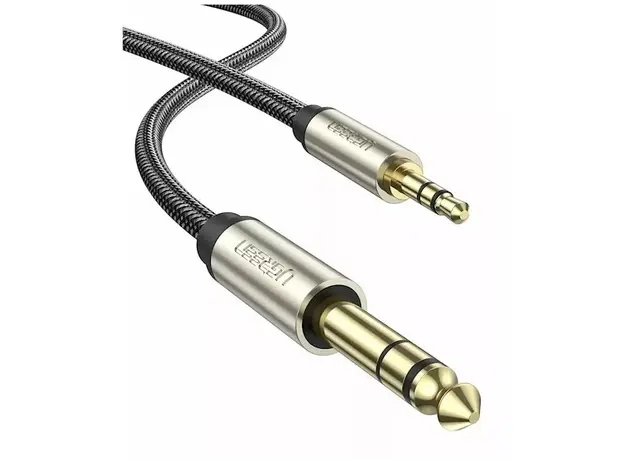 აუდიო კაბელი UGREEN AV127 (10629) 3.5mm to 6.35mm TRS Stereo Audio Cable 3m, Gray, 2 image