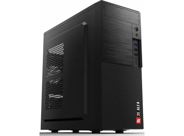 ქეისი 2E Computer case ALFA (E1903U-400)with PSU 2EATX400, MidT,2xUSB2.0,1xUSB3.0, steel (side panel), black, 2 image