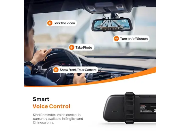 მანქანის ვიდეო რეგისტრატორი Xiaomi 70Mai S500 + RC13, 5MP, 3K, Built In WiFi, 138°, Rearview Dash Cam, Black, 5 image