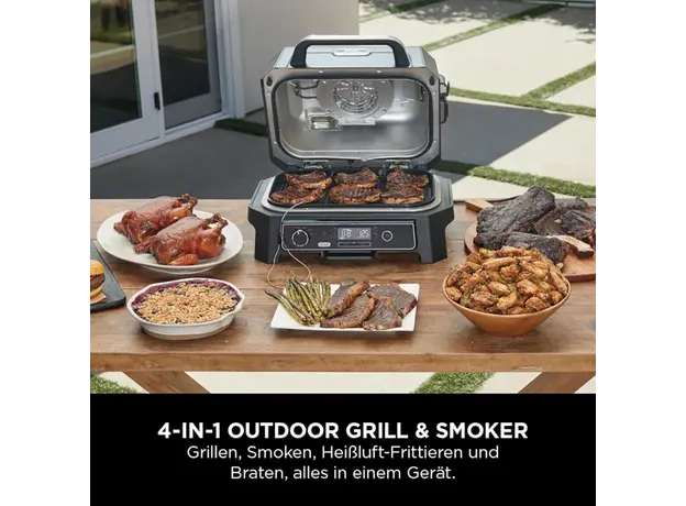 გრილი Ninja OG850EU Woodfire Pro XL, 1700W, Outdoor Grill, Black/Silver, 5 image