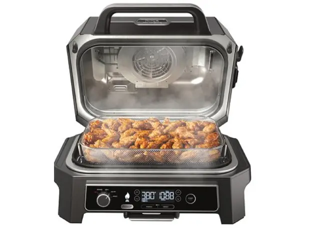 გრილი Ninja OG850EU Woodfire Pro XL, 1700W, Outdoor Grill, Black/Silver, 3 image