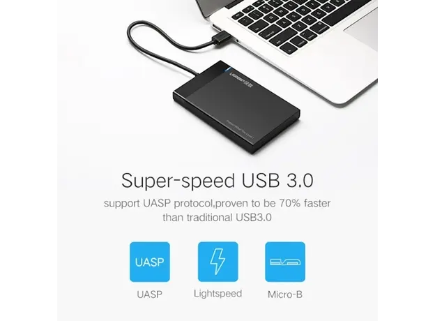 მყარი დისკის ქეისი UGREEN US221 (30847) 2.5 inch Hard Dish box with cable 30847, 4 image