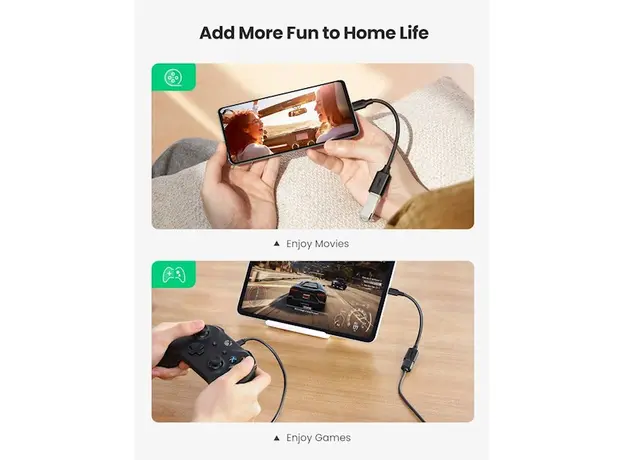 OTG კაბელი UGREEN 30701 USB-C Male to USB 3.0 Female OTG Cable Black USB 3.0 15 cm, 5 image