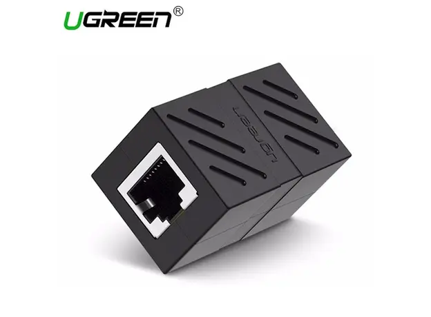 ქსელის კაბელის გადასაბმელი UGREEN NW114 (20390) RJ45 Cat7 / 6 / 5e Ethernet Adapter 8P8C Network Extender Extension Cable for Ethernet Female Cable (Black), 2 image