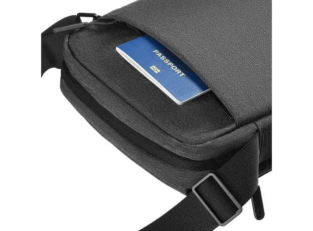 ლეპტოპის ჩანთა 2E Vertical Bag, Melange 10", Black, 5 image