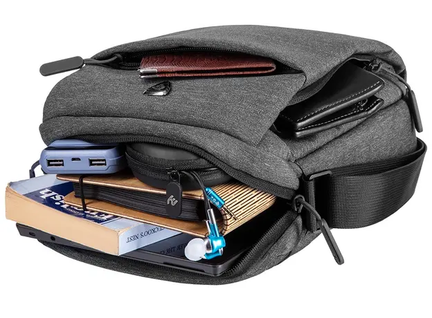 ლეპტოპის ჩანთა 2E Vertical Bag, Melange 10", Black, 7 image