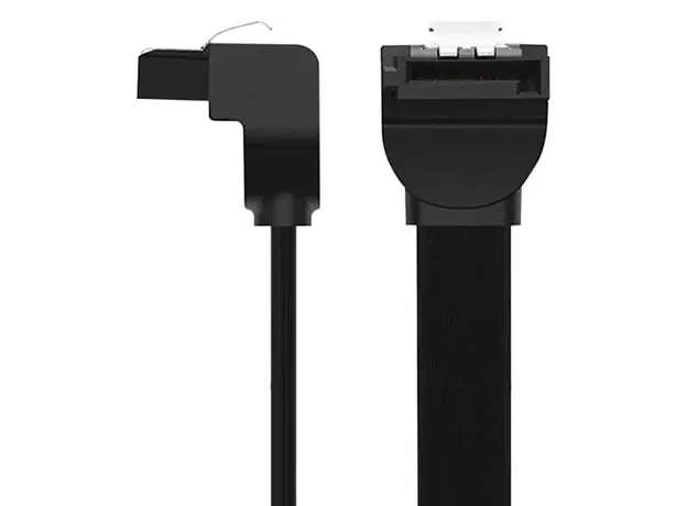 SATA კაბელი US217 (30797) SATA 3.0 Data Cable 90° Elbow Black 0.5M, 4 image