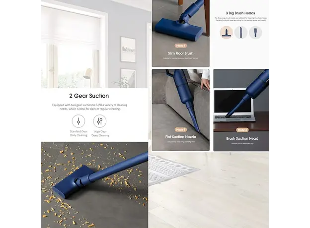 მტვერსასრუტი deerma DX1000W Blue, 5 image