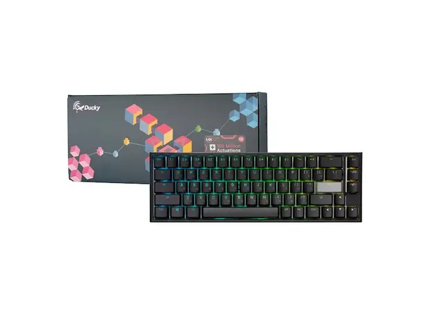 კლავიატურა Ducky Keyboard  One 2 SF, Cherry Speed Silver, RGB LED, RU, Black-White, 7 image