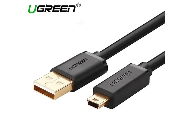 USB კაბელი UGREEN US132 (10386) USB 2.0 A Male to Mini 5 Pin Male Cable 3m (Black), 2 image