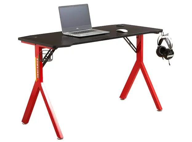 სათამაშო მაგიდა Furnee TE-Y18, Gaming Desk, Red/Black