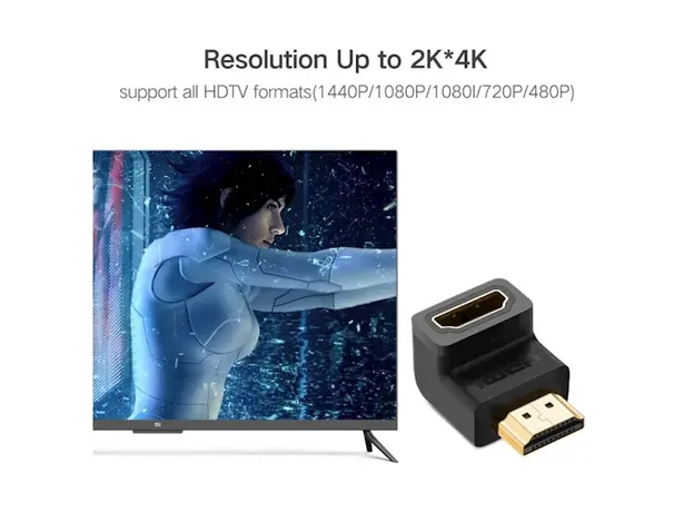 კუთხის HDMI ადაპტერი UGREEN HD112 (20109) HDMI Male to Female Adapter Down, 3 image