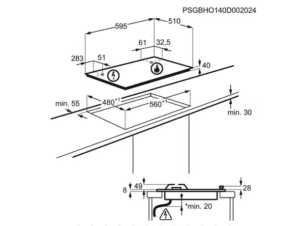 ჩასაშენებელი ზედაპირი Electrolux EGS6436SX, 12 image