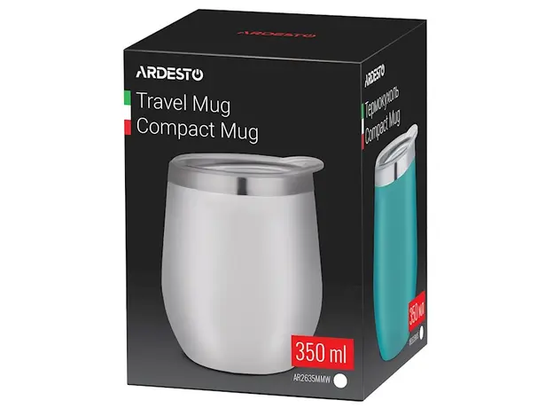 თერმო ჭიქა Ardesto AR2635MMW 350ml Travel mug Compact mug white, 4 image