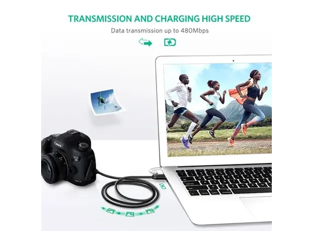 USB კაბელი UGREEN US132 (10386) USB 2.0 A Male to Mini 5 Pin Male Cable 3m (Black), 7 image