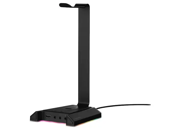 ყურსასმენის სადგამი 2E 2E-GST320UB Gaming 3in1 GST320 Headset Stand, RGB, USB, Black, 4 image