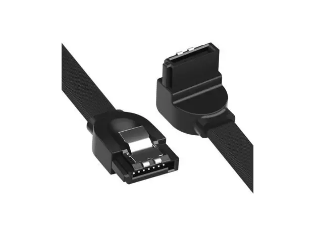 SATA კაბელი US217 (30797) SATA 3.0 Data Cable 90° Elbow Black 0.5M, 3 image
