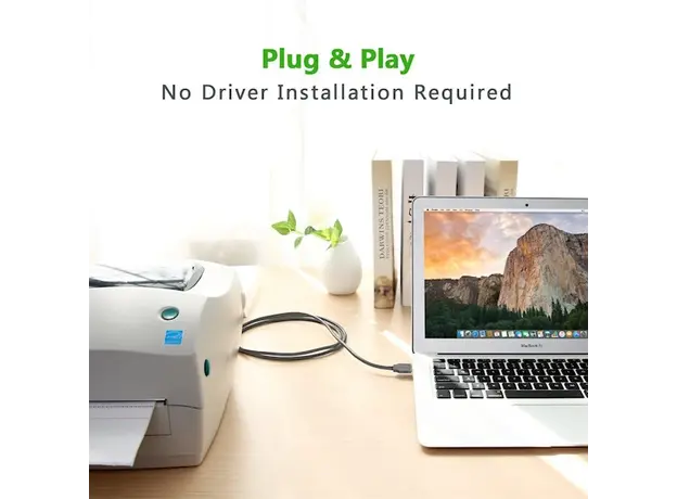 პრინტერის კაბელი UGREEN US167 (20224) USB to DB25 Parallel Printer Cable 2m, 5 image