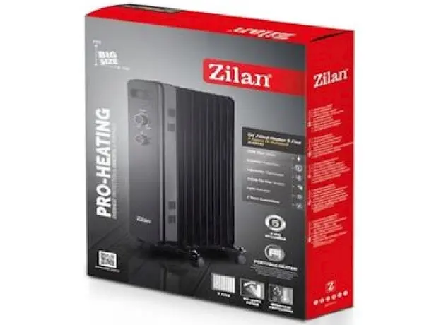 ზეთის გამათბობელი Zilan ZLN8443, 2000W, Oil Radiator, Black, 3 image