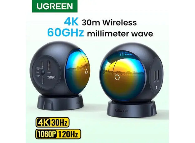 HDMI გადამცემი და მიმღები UGREEN CM438 (80641), 4K Wireless HDMI Transmitter And Receiver, Black, 3 image