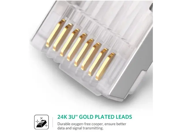ქსელის კაბელის კონექტორი UGREEN NW111 (20333) Cat6 Connector Shielded Crystal Head 10Pack, 4 image
