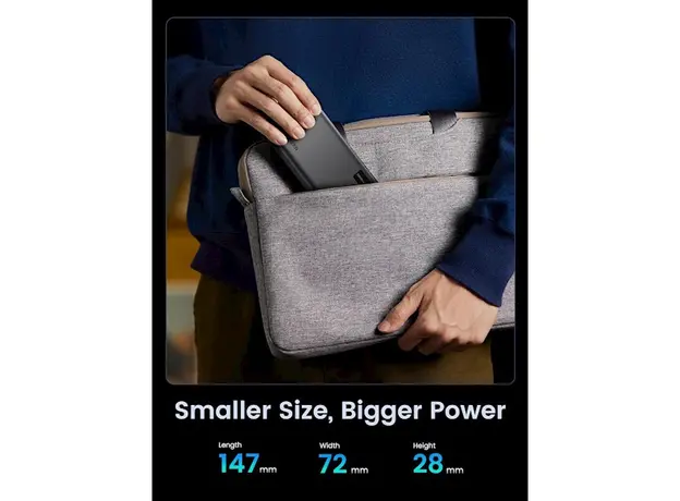 პორტატული დამტენი UGREEN PB312(25683), 20000mAh, USB Type-C, USB, Two-way Power Bank, Black, 8 image