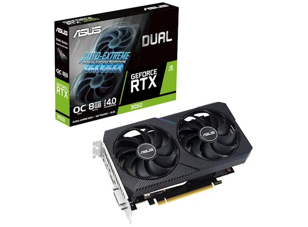 ვიდეო დაფა ASUS Graphic Card GeForce RTX 3050 8GB GDDR6 DUAL OC V2 DUAL-RTX3050-O8G-V2