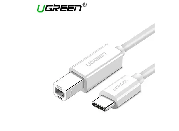 პრინტერის კაბელი UGREEN US241 (40417) USB Type C to USB-B Cable White 1.5M