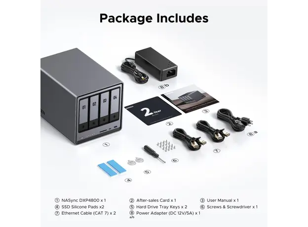 შენახვის სისტემა UGREEN NASync DXP4800 (25372B), Intel N100, 8GB, Diskless, RJ45, USB, Type-C, HDMI, Space Gray, 7 image