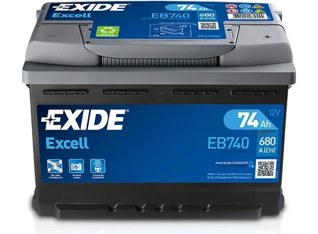 აკუმულატორი Exide EXCELL EB740 74 ა*ს R+