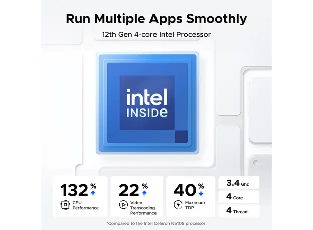 შენახვის სისტემა UGREEN NASync DXP4800 (25372B), Intel N100, 8GB, Diskless, RJ45, USB, Type-C, HDMI, Space Gray, 6 image