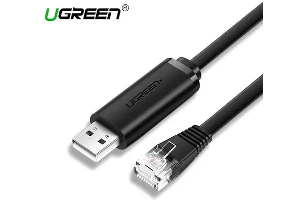 USB LAN კაბელი UGREEN CM204 (50773) USB to RJ45 Console RS232 Cable Serial Adapter for Router 1.5m USB RJ 45 8P8C Console Converter USB Cable