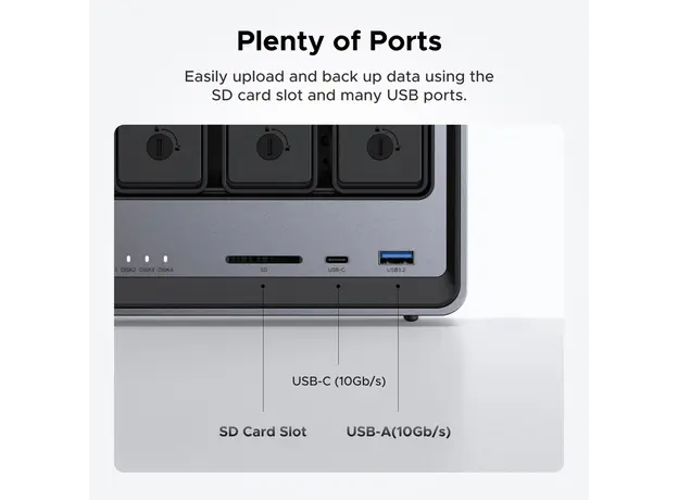 შენახვის სისტემა UGREEN NASync DXP4800 (25372B), Intel N100, 8GB, Diskless, RJ45, USB, Type-C, HDMI, Space Gray, 11 image