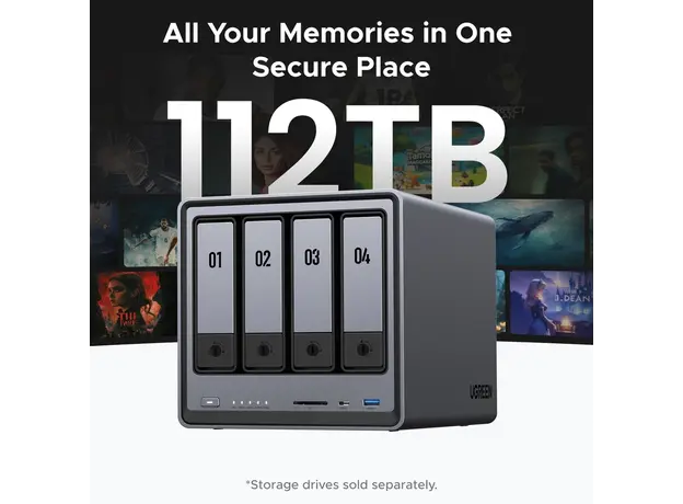 შენახვის სისტემა UGREEN NASync DXP4800 (25372B), Intel N100, 8GB, Diskless, RJ45, USB, Type-C, HDMI, Space Gray, 3 image