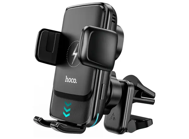 მანქანის სამაგრი Hoco S35 Smart alignment wireless charging car holder Black