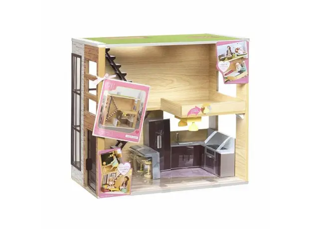სათამაშო სახლი LORI LORI WOOD HOUSE FOR 6" DOLL LO37004Z