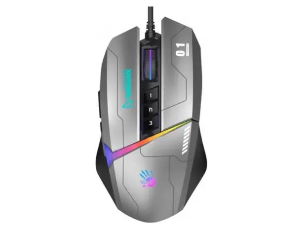 მაუსი A4tech Bloody W60 Max RGB Gaming Mouse Gun Grey, 2 image