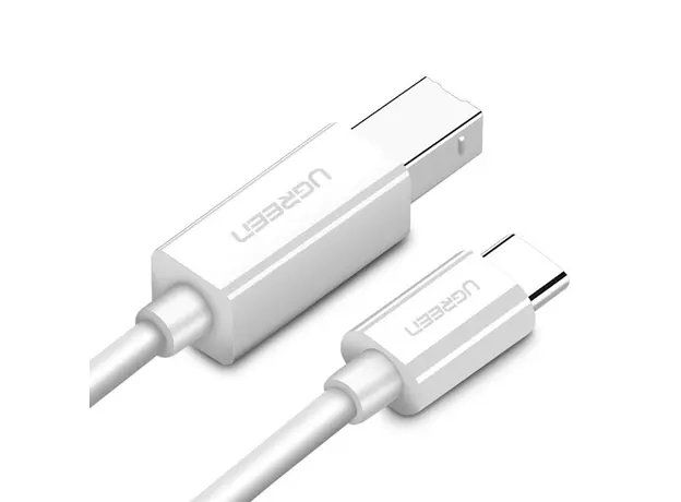 პრინტერის კაბელი UGREEN US241 (40417) USB Type C to USB-B Cable White 1.5M, 3 image
