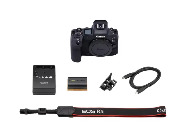 ციფრული ფოტოაპარატი Canon EOS R5 Full-Frame Mirrorless Camera - 8K Video, 45 Megapixel Full-Frame CMOS Sensor, DIGIC X Image Processor, Up to 12 fps Mechanical Shutter (B, 5 image