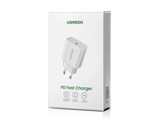მობილურის დამტენი UGREEN CD137 (60450) Fast Charging Power Adapter with PD 18W EU (White), 7 image
