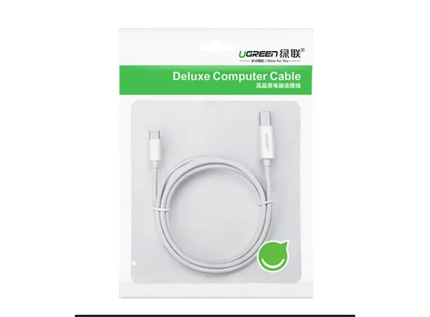 პრინტერის კაბელი UGREEN US241 (40417) USB Type C to USB-B Cable White 1.5M, 5 image