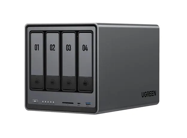 შენახვის სისტემა UGREEN NASync DXP4800 (25372B), Intel N100, 8GB, Diskless, RJ45, USB, Type-C, HDMI, Space Gray