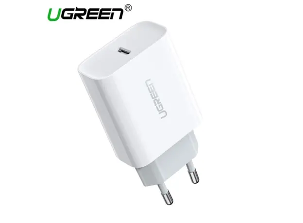 მობილურის დამტენი UGREEN CD137 (60450) Fast Charging Power Adapter with PD 18W EU (White)